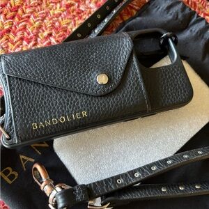 Bandolier Emma pebble leather crossbody black/silver